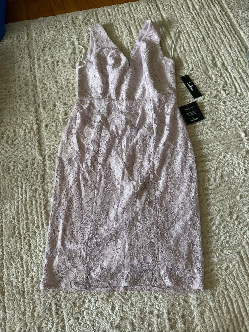 Lulu's Lavender Lace Midi Dress